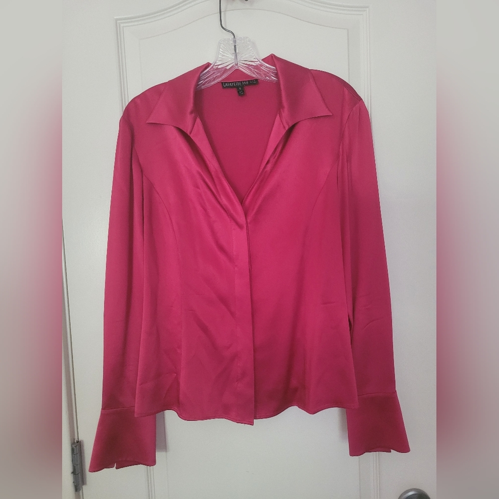 Lafayette 148 Silk Pink Shirt